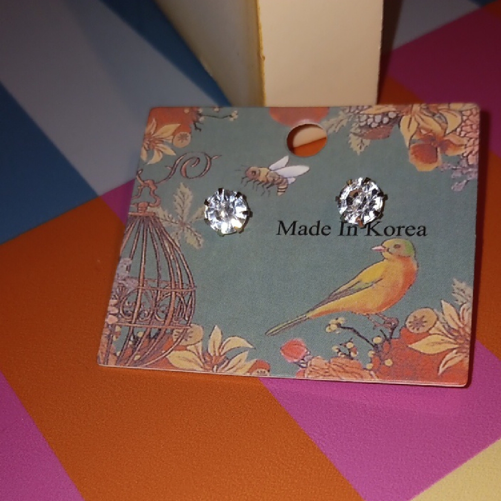 Elegant Silver Stud Earrings (A)